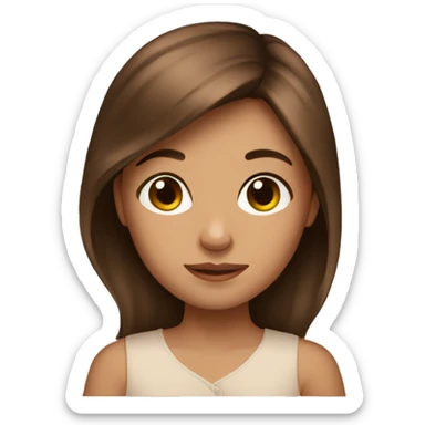 Brown hair Girl with brown baby sticker