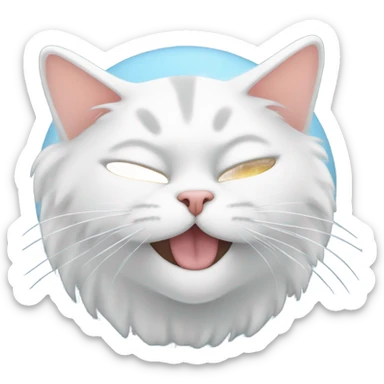 Gato blanco dormido sticker