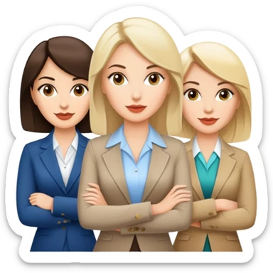 Three lady realtors two brunettes and one blonde sticker