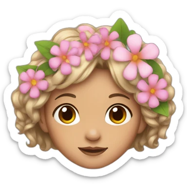 A girl who wears flowers in her hair sticker
