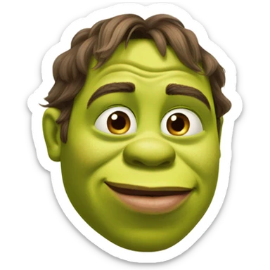 Shrek doing kissy face sticker