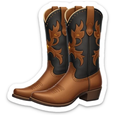 Can you make an outline of a pair of classic brown cowboy boots sticker