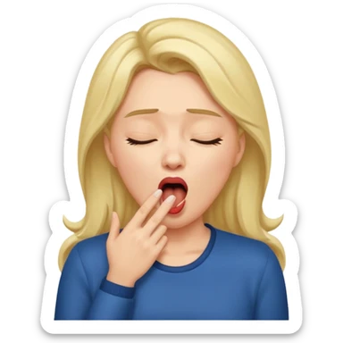 woman Yawning with Hand on Mouth, sticker