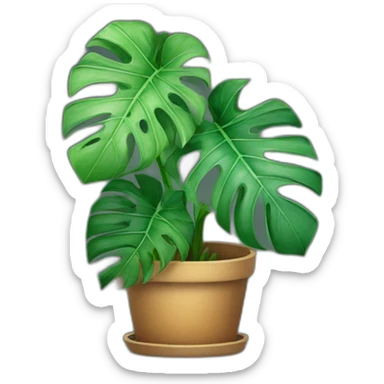 monstera plant in a pot sticker
