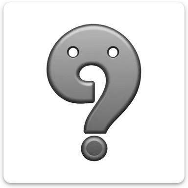bold emoji question mark, gray placeholder, clean and modern look sticker