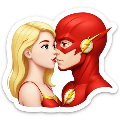 The Flash in Kiss She Flash Girl Romantic sticker
