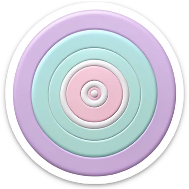 A bullseye target with pastel spring colors: pink, light blue, lavender, and light green rings sticker