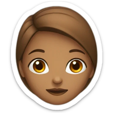 girl head brown lays sticker