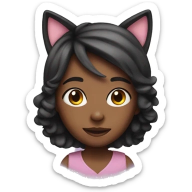 girl with cat ears sticker