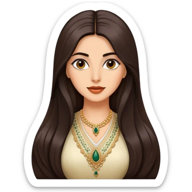 Gorgeous Pakistani lady lushes hair out  sticker