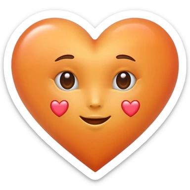 heart emoji of appricot color sticker