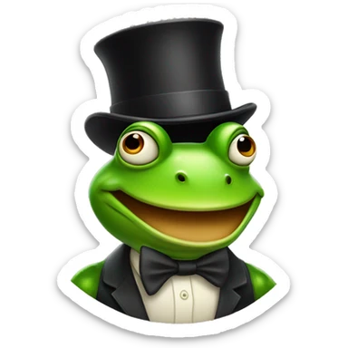 frog with bowler hat sticker