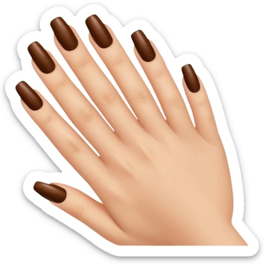 Emoji uñas acrilicas café sticker