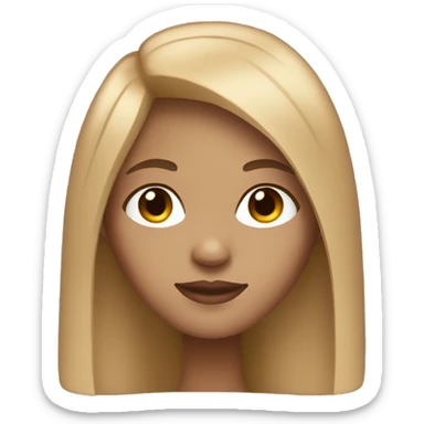 Light skinned girl with straight light brown hair sticker