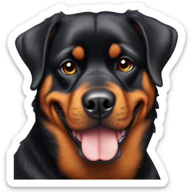 Rottweiler with orange mustache  sticker