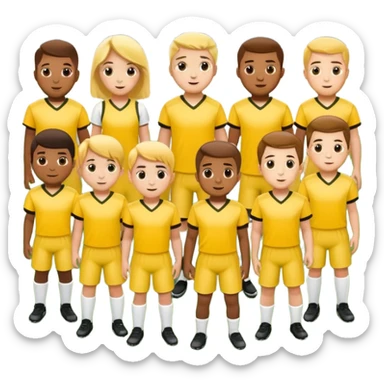 football team mens  kids in yellow dress sticker