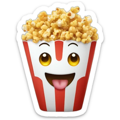 Pop corn smilling  sticker