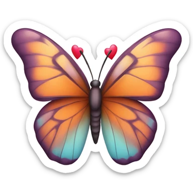 butterfly with hearts sticker