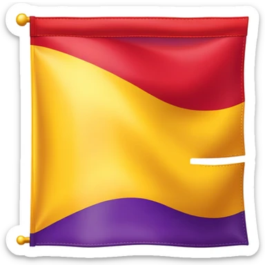flag with three horizontal stripes, red on top, yellow in the middle, purple on the bottom sticker
