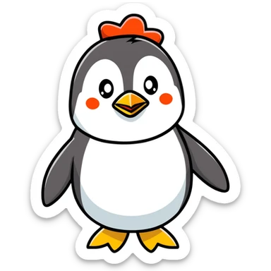 penguin clown sticker