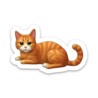 Red cat on the roof sticker