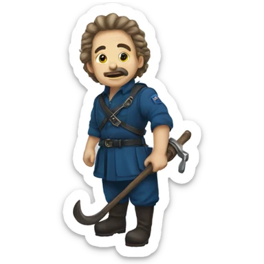 Blauer haken sticker