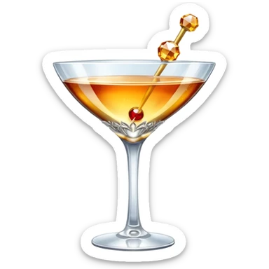 luxury cocktail glass sticker