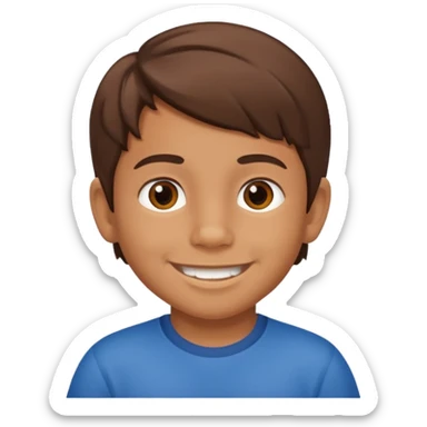 A 5 year old mexican boy with brown hair sticker