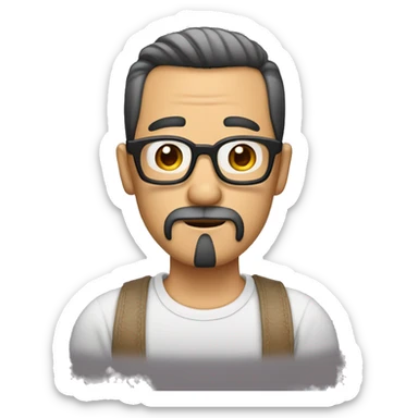 hombre asiatico gordo con lentes y barba sticker