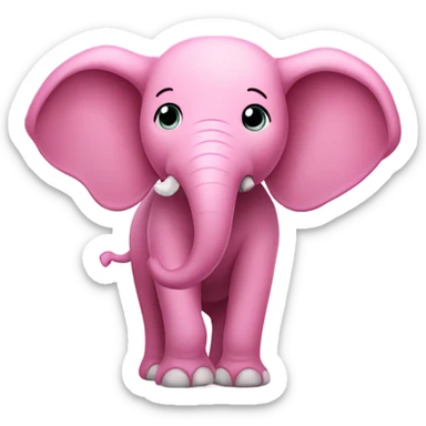 pink elephant  sticker