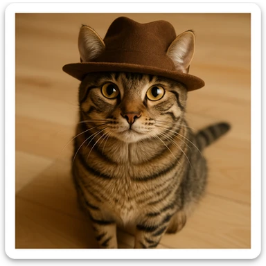 give the cat a hat sticker