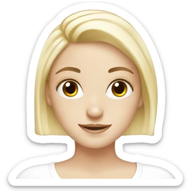 White blond girl doing skincare  sticker