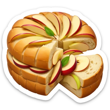 bread with apple slices inside emoji sticker