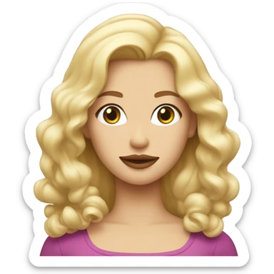 blonde white girl with plump glossy lips sticker