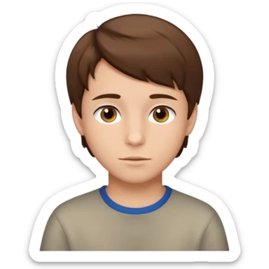 boy with brown hair and brown eyes short hair  sticker