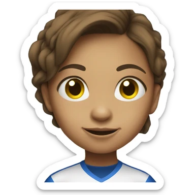 Brown hair midget girl playing soccer  sticker