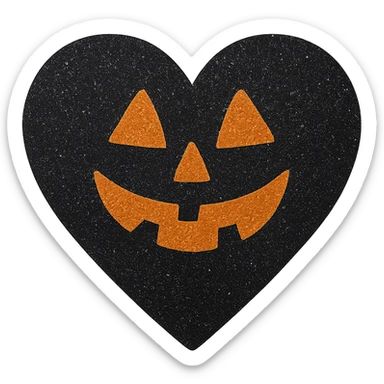  glitter halloween heart, remove background sticker