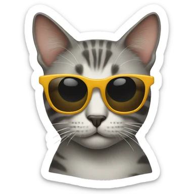 Cat with sunglasses sticker