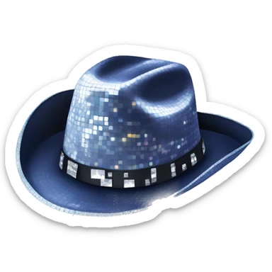 Disco ball cowboy hat sticker