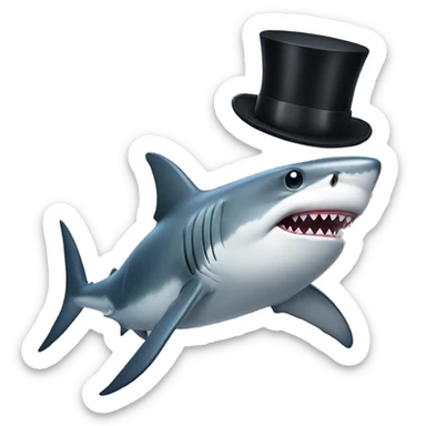 Shark with a top hat sticker