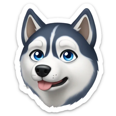 Husky with one brown one half brown and blue eye  sticker