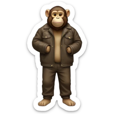 3 old fat happy monkeys full body jacket open sticker
