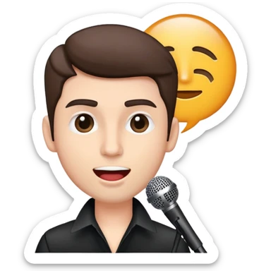 male singer with microphone performing on stage sticker