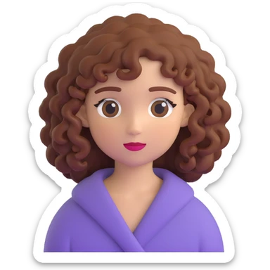 girl with curly hair sticker