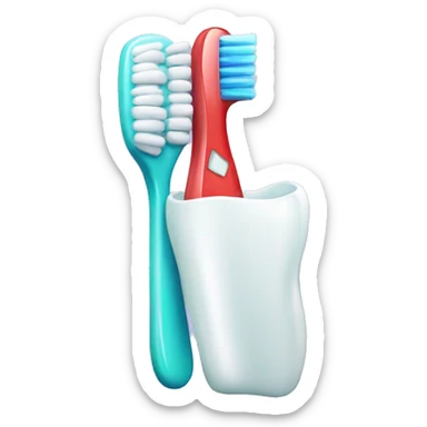 toothbrush and toothpaste sticker