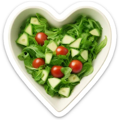green goddess salad in vintage heart motif bowl sticker