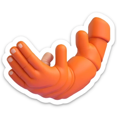 muscular strong hand floating on white background sticker