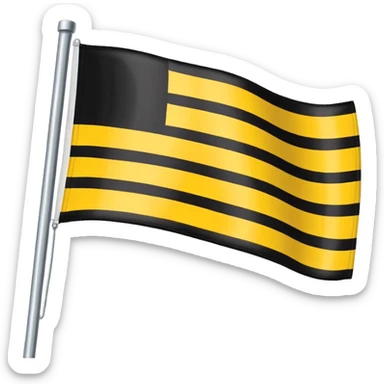 3 stripe horizontal flag with the colors in order Yellow, white and black sticker