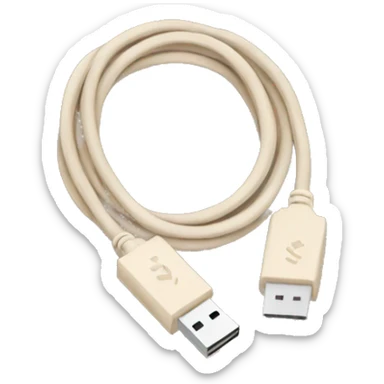 Beige usb cable sticker