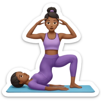 black woman doing pilates sticker